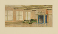 Design for reception hall, Louis C. Tiffany (American, New York 1848–1933 New York), Watercolor, black ink, and graphite on paper mounted on board., American