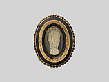 Brooch, Gold, jet, crystal, and hair, American