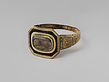 Ring, Gold, enamel, hair, American
