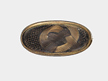 Brooch, Gold, hair, glass, American