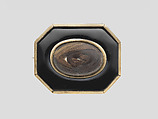 Brooch, Gold, enamel, hair, glass, American