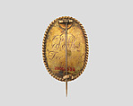 Brooch, Gold, hair, and crystal, American