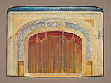 Design for proscenium/stage for Hershey Community Theater, Hershey, PA, Louis C. Tiffany  American, Watercolor, gouache, aluminum and bronze powder paints, colored pencil and graphite on artist board, American