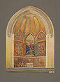 Design for a chancel, Louis C. Tiffany  American, Watercolor, silver gelatin photograph, pen and gold-toned ink, and graphite on watercolor paper in original mat, American