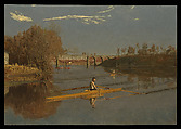The Champion Single Sculls (Max Schmitt in a Single Scull), Thomas Eakins (American, Philadelphia, Pennsylvania 1844–1916 Philadelphia, Pennsylvania), Oil on canvas, American