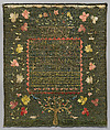 Embroidered Sampler, Priscilla T. Glover (born ca. 1785), Embroidered silk on linen/wool, American