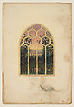 Design for landscape window for Briarcliff Congregational Church, New York, Louis C. Tiffany (American, New York 1848–1933 New York), Watercolor, gouache, graphite, and black ink on paper, American