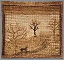 "Winter" Needlework Picture, Hannah Jane Robinson (American, 1807–1890), Silk and chenille embroidery and paint on linen, American