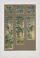 Design for grapevine windows, Louis C. Tiffany (American, New York 1848–1933 New York), Watercolor on paper, American