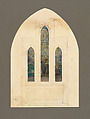 Design for triple lancet window for St. John's Episcopal Church, Cornwall, New York, Louis C. Tiffany  American, Transparent and opaque watercolor and graphite on paper, American