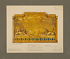 Design for a Bronze Tablet for Mr. W.Y. Soper, Ottaway, Canada, Louis C. Tiffany  American, Transparent and opaque watercolor and graphite on mat board, American