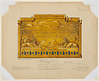 Design for a Bronze Tablet for Mr. W.Y. Soper, Ottaway, Canada, Louis C. Tiffany (American, New York 1848–1933 New York), Transparent and opaque watercolor and graphite on mat board, American