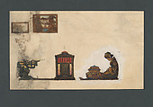 Design for a Japanesque Desk Set, Louis C. Tiffany American, Transparent and opaque watercolor, and graphite on paper, American