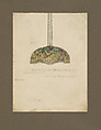 "Suggestion for 28" Hanging Shade, Laburnum Design, Marshall Field and Co.", Louis C. Tiffany American, Transparent and opaque watercolor, and graphite on paper, American