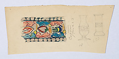 Color study of Coptic patterns, Tiffany Studios (1902–32), Gouche and graphite on paper, American