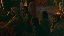 Dance in a Subterranean Roundhouse at Clear Lake, California, Jules Tavernier (American (born France), Paris 1844–1889 Honolulu, Hawaii), Oil on canvas, American