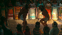 Dance in a Subterranean Roundhouse at Clear Lake, California, Jules Tavernier (American (born France), Paris 1844–1889 Honolulu, Hawaii), Oil on canvas, American