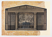 Design for chancel of chapel at St. Michael's Church, New York City, New York, Louis C. Tiffany (American, New York 1848–1933 New York), Watercolor, white gouache, black ink, and graphite on paper mounted on board in original shaped mat, American