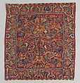 Seat cover, Tapestry weave, cotton warp and camelid hair, silver gilt, and silk weft, Peruvian
