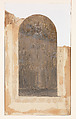 Design for single mosaic panel for "Te Deum Laudamus" triptych, Louis C. Tiffany (American, New York 1848–1933 New York), Brown wash, white gouache, and graphite on paper mounted on board in original mat, American