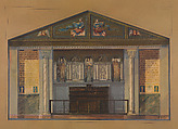 Design for church interior, Louis C. Tiffany (American, New York 1848–1933 New York), Watercolor on paper, American