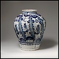 Jar, Tin-glazed earthenware, Mexican