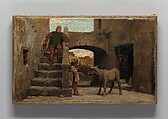 The Fable of the Miller, His Son, and the Donkey No. 1, Elihu Vedder  American, Oil on canvas, American
