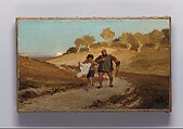 The Fable of the Miller, His Son, and the Donkey No. 8, Elihu Vedder  American, Oil on canvas, American