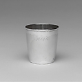 Beaker, William B. Heyer (active ca. 1807–22), Silver, American