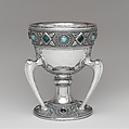 Cup, Designed by Louis C. Tiffany (American, New York 1848–1933 New York), Silver, glass, American