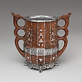 Cup, Tiffany & Co. (1837–present), Amboyna wood, silver, mother-of-pearl, and turquoise, American