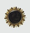 Brooch, Tiffany & Co., Gold, pearls, black enamel, and hair, American