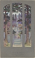 Design for window for Sarah Cochran, Linden Hall, Dawson, Pennsylvania, Louis C. Tiffany (American, New York 1848–1933 New York), Watercolor, gouache, and graphite on wove paper mounted on original grey matt board, American