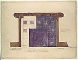 Design for mosaic mantel facing in residence of Mrs. Louis G. Kaufman, Short Hills, NJ, Louis C. Tiffany (American, New York 1848–1933 New York), Watercolor and graphite on off-white wove paper, American