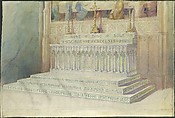 Design for an Altar, Louis C. Tiffany (American, New York 1848–1933 New York), Watercolor and graphite on white wove paper, American
