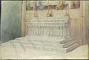 Design for an alter for Christ Church, Rochester, New York, Louis C. Tiffany (American, New York 1848–1933 New York), Watercolor and graphite on white wove paper, American
