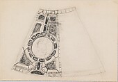 Design for lampshade, Louis C. Tiffany  American, Graphite pencil on paper mounted on board, American