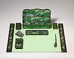 Paper Holder, Designed by Louis C. Tiffany (American, New York 1848–1933 New York), Favrile glass, bronze, American