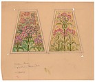 Working drawing for a lampshade, Agnes F. Northrop (American, Flushing, New York 1857–1953 New York, New York), Watercolor on tan wove paper, American