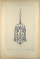 Design for a chandelier, Louis C. Tiffany American, Colored pencil, gouache, and graphite on off-white tracing paper on light-weight paper board, American