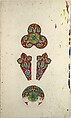 Design for a rose window, Louis C. Tiffany American, Watercolor, graphite, and India ink on off-white textured artist board. Green backing paper with printed griffin-like motif on verso., American