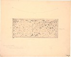 Design for heating register plate, Louis C. Tiffany (American, New York 1848–1933 New York), Pen, black ink, and graphite on light-tan smooth-surfaced lightweight artist board, American