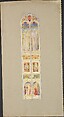 Design for Abraham and Malchizedek window, Louis C. Tiffany American, Watercolor, gouache, and graphite on light-weight off-white wove paper mounted on warm grey paper-faced board on warm grey secondary support, American