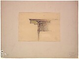 Design for architectural detail, Louis C. Tiffany American, Watercolor and graphite on buff-colored wove paper mounted on light brown Bristol-type board, American