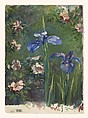 Wild Roses and Irises, John La Farge (American, New York 1835–1910 Providence, Rhode Island), Gouache and watercolor on white wove paper, American