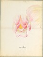 Design drawing of of lotus blossom of floral capital from loggia, Laurelton Hall, Lenox, Incorporated  American, Watercolor, graphite, and ink on paper, American