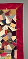 Quilt, Crazy pattern, Elizabeth Hickok Keeler (1847–1926), Silk, silk velvet, silk thread, metallic beads, and ink, American