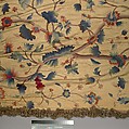 Embroidered curtain, Embroidered silk, wool, American