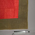 Quilt, calamanco, Wool, American