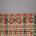Coverlet, Wool and cotton, Jacquard-loom-woven